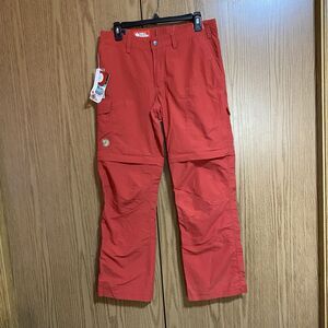 NWT Fjallraven Women’s 38 Karla Zip Off Hiking Pants Red Sample